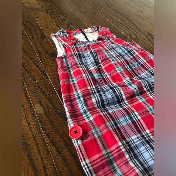 Mini Boden Girls 3-4Y Pink/Blue/White Mini Jumper w/Buttoned Pockets & Straps - Picture 4 of 12